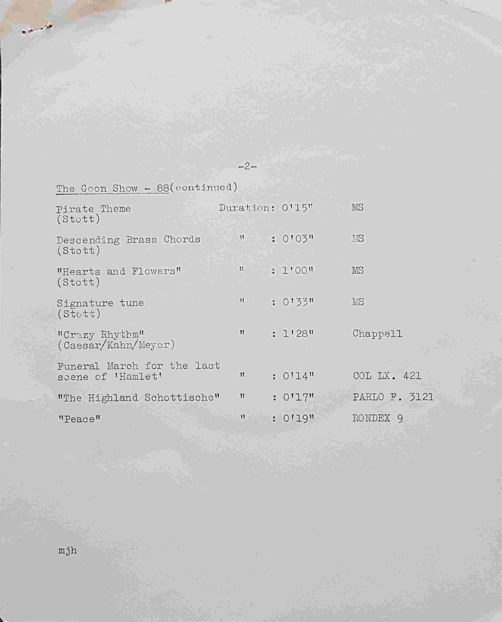110596 The Goon show - 87 & 88 Spike Milligan / Eric Sykes Inserts from 110596